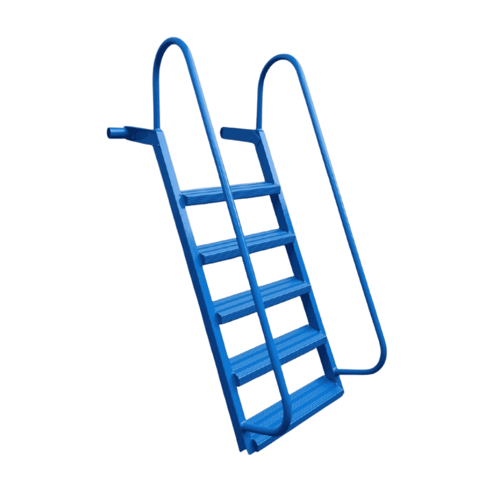 5-Step Wet Steps Dock Ladder – Blue Powder Coat Finish (WELDED)-1
