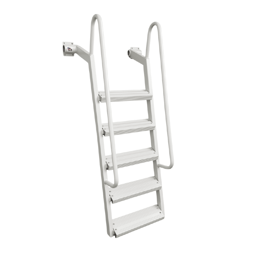 5-Step Wet Steps Dock Ladder – White Powder Coat Finish (BOXED)-1