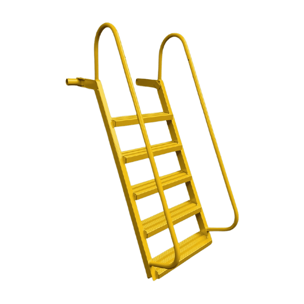 5-Step Wet Steps Dock Ladder – Safety Yellow Powder Coat Finish (WELDED)-1