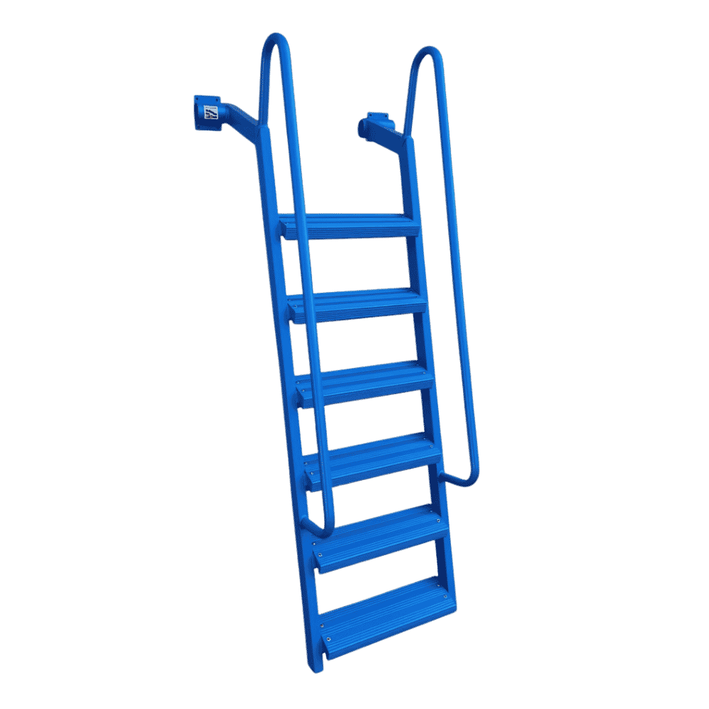 6-Step Wet Steps Dock Ladder – Blue Powder Coat Finish (BOXED)-1