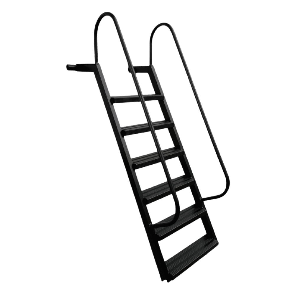 6-Step Wet Steps Dock Ladder – Hammered Black Powder Coat Finish (WELDED)-1