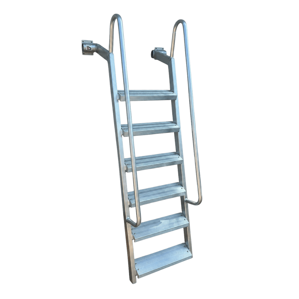 6-Step Wet Steps Dock Ladder – Clear Coat Powder Finish (BOXED)-1
