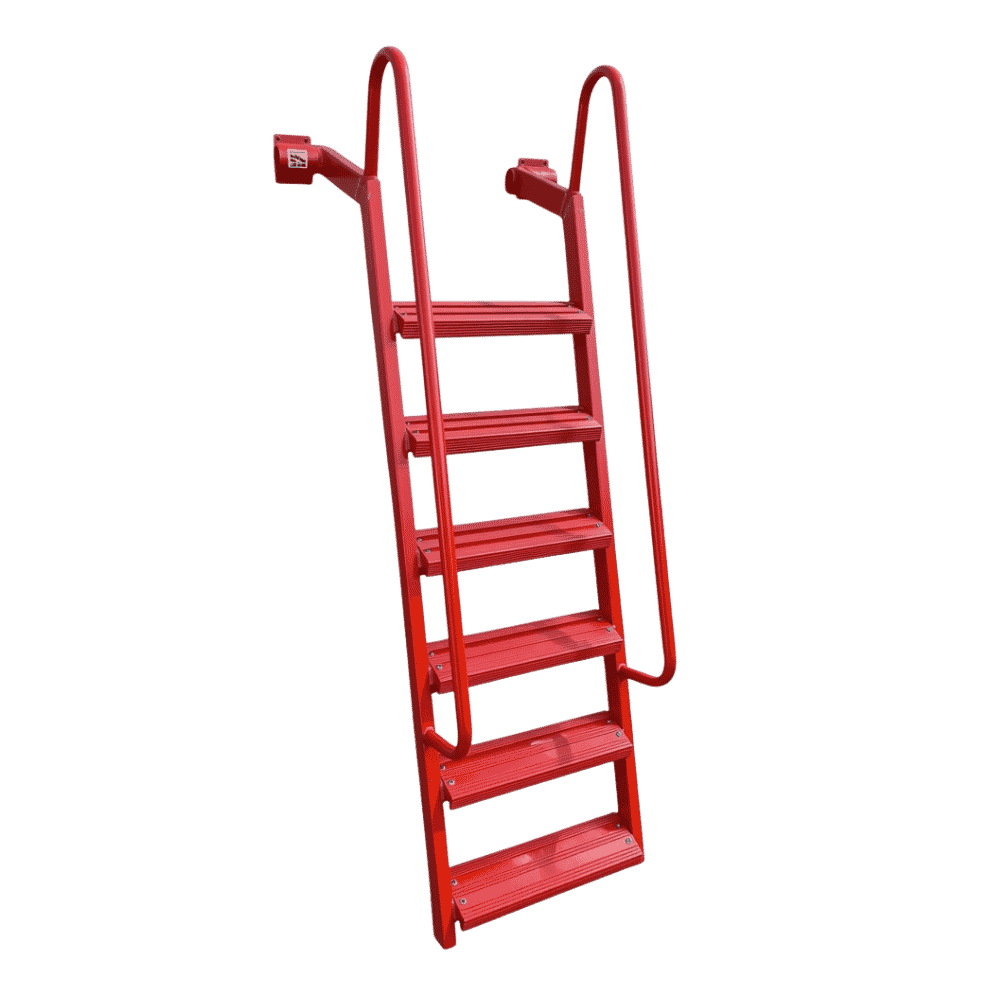 6-Step Wet Steps Dock Ladder – Red Powder Coat Finish (BOXED)