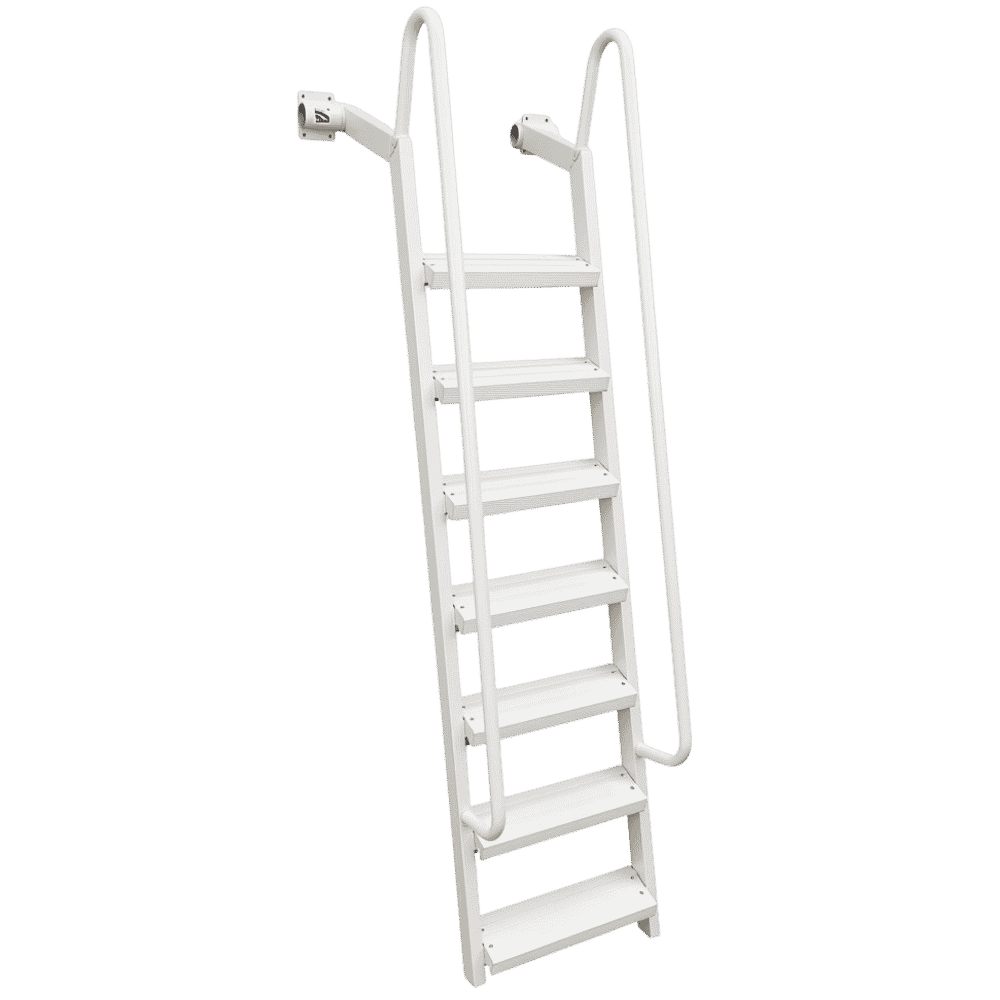 7-Step Wet Steps Dock Ladder – White Powder Coat Finish (BOXED)