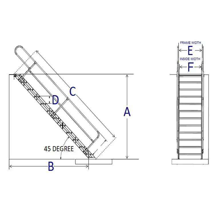 Alumistair 5 Step Aluminum Stairs – Wide Step (36")-3