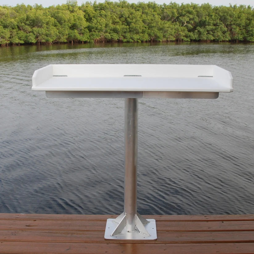 39" Deluxe Fish Cleaning Table, Single Pedestal