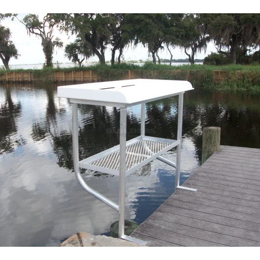 40'' Deluxe Fish Cleaning Table, 2-Leg, Aluminum