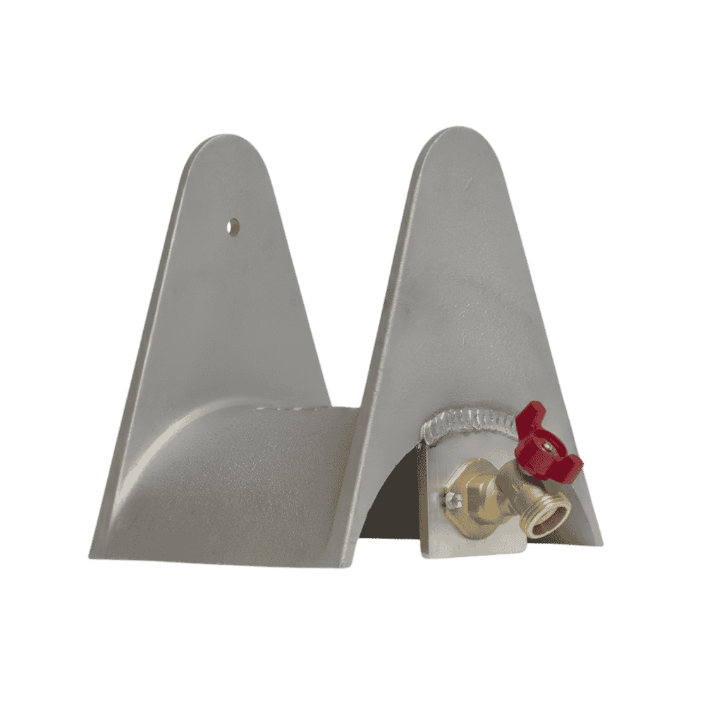 Hose Holder with Water Connection, Aluminum Finish-1