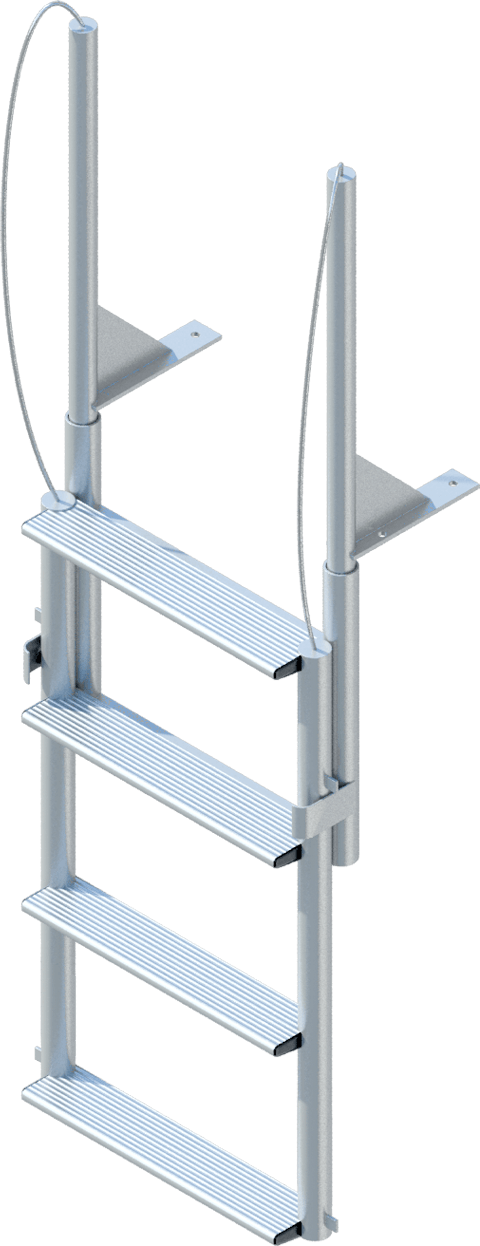 4 Step Finger Pier Lift Ladder with 3-1/2" Wide Steps-1