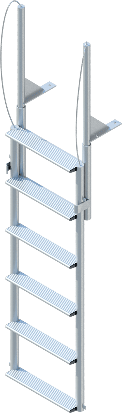6 Step Finger Pier Lift Ladder with 3-1/2" Wide Steps