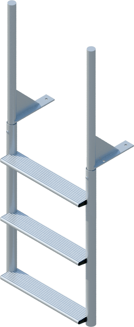 3 Step Finger Pier Straight Ladder with 3-1/2" Wide Steps-1