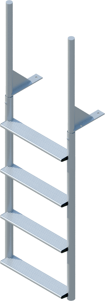 4 Step Finger Pier Straight Ladder with 3-1/2" Wide Steps-1