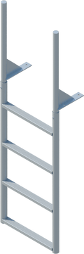 4 Step Finger Pier Straight Ladder with 2" Standard Steps