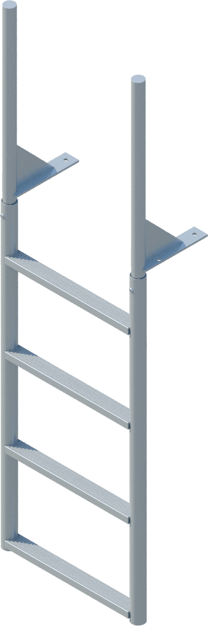 4 Step Finger Pier Straight Ladder with 2" Standard Steps-1