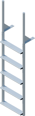 5 Step Finger Pier Straight Ladder with 3-1/2" Wide Steps