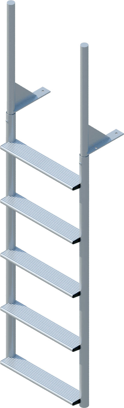 5 Step Finger Pier Straight Ladder with 3-1/2" Wide Steps-1