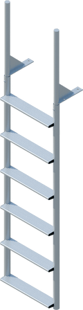 6 Step Finger Pier Straight Ladder with 3-1/2" Wide Steps