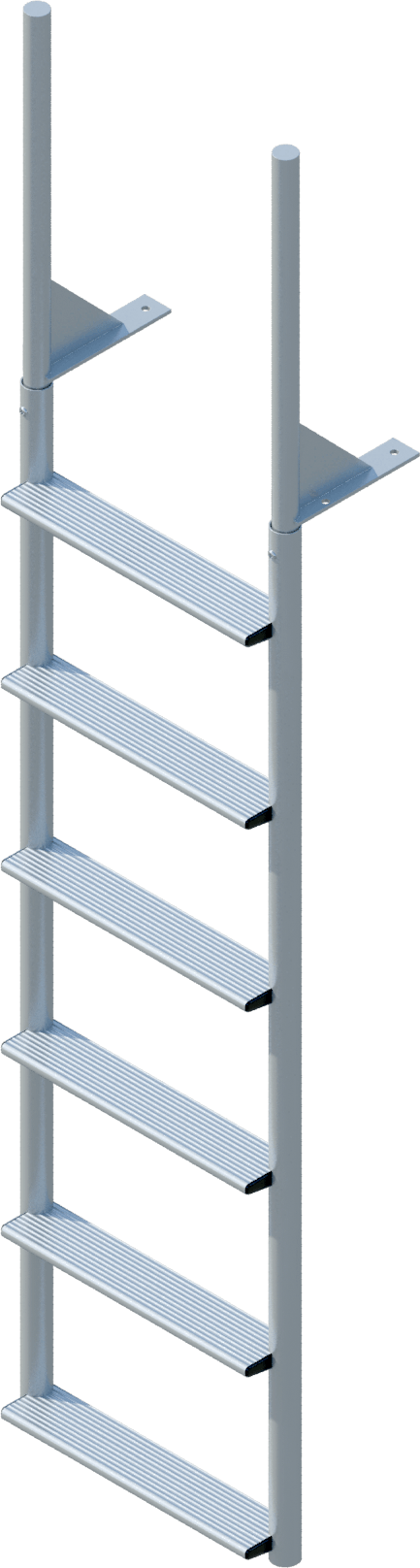 6 Step Finger Pier Straight Ladder with 3-1/2" Wide Steps