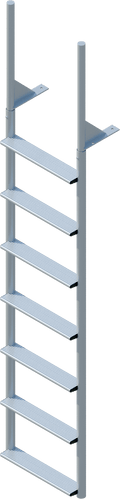7 Step Finger Pier Straight Ladder with 3-1/2" Wide Steps