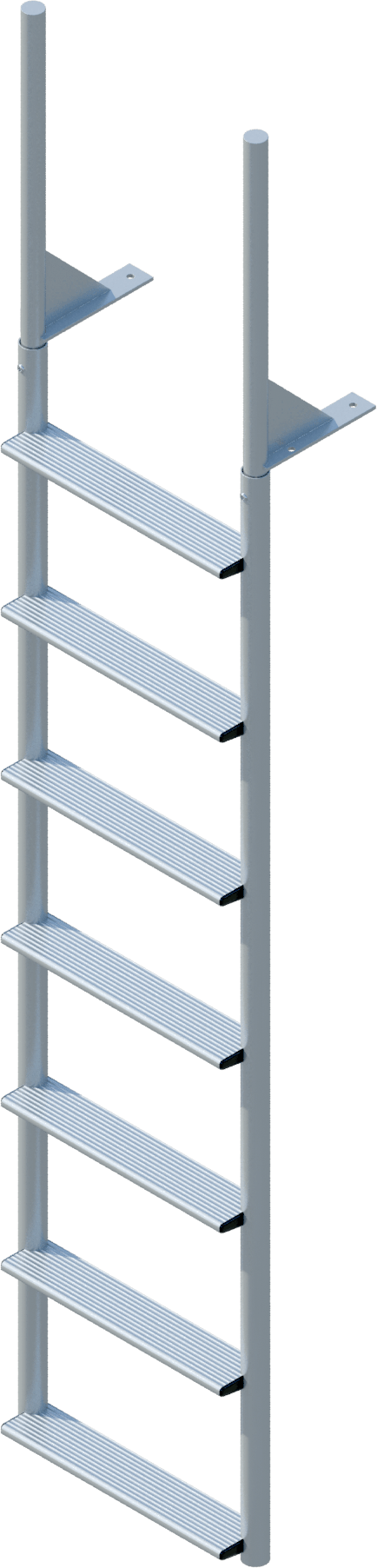 7 Step Finger Pier Straight Ladder with 3-1/2" Wide Steps-1