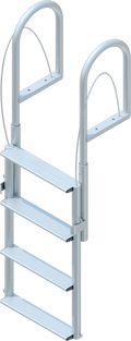 4 Step Lift Ladder with 3-1/2" Wide Steps