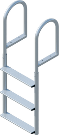 3 Step Straight Ladder with 3-1/2" Wide Steps