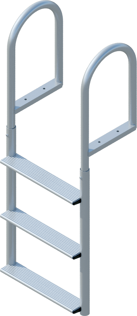 3 Step Straight Ladder with 3-1/2" Wide Steps-1