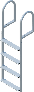 4 Step Straight Ladder with 3-1/2" Wide Steps