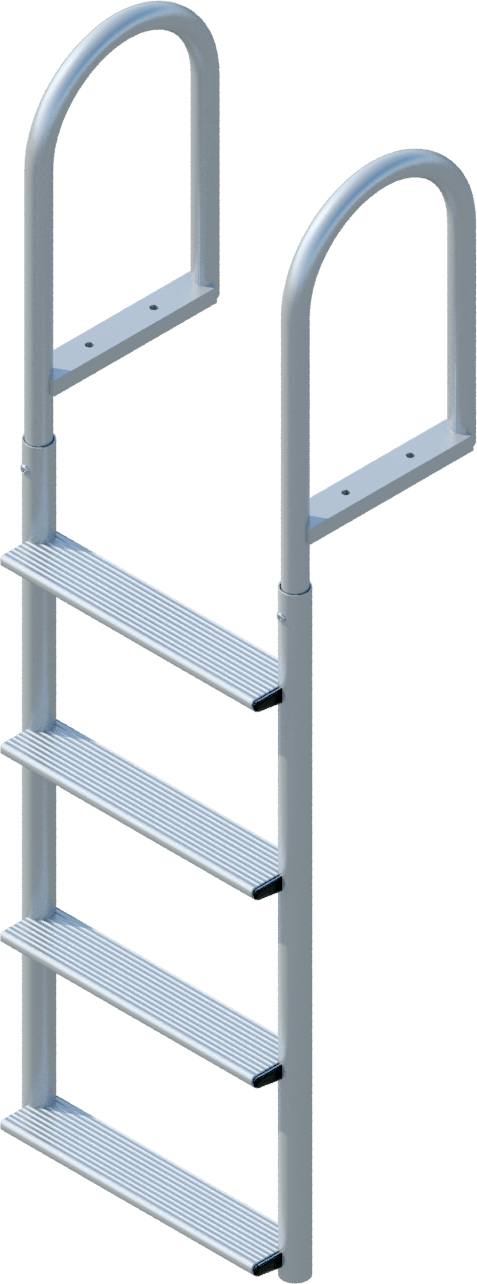 4 Step Straight Ladder with 3-1/2" Wide Steps
