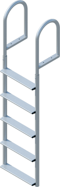 5 Step Straight Ladder with 3-1/2" Wide Steps