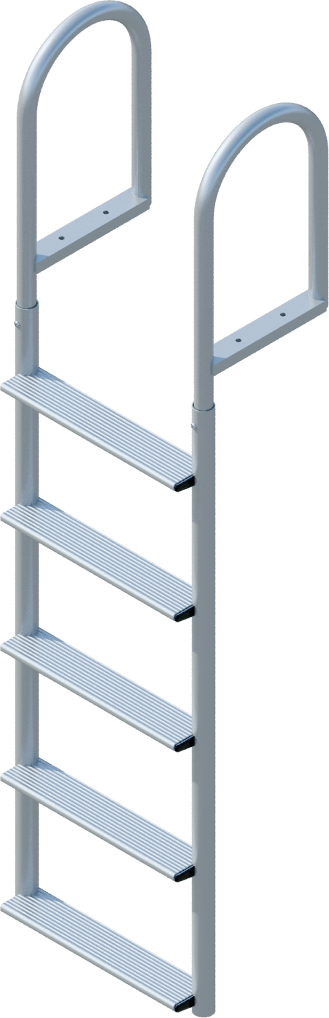5 Step Straight Ladder with 3-1/2" Wide Steps-1