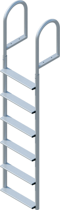 6 Step Straight Ladder with 3-1/2" Wide Steps