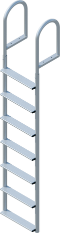 7 Step Straight Ladder with 3-1/2" Wide Steps
