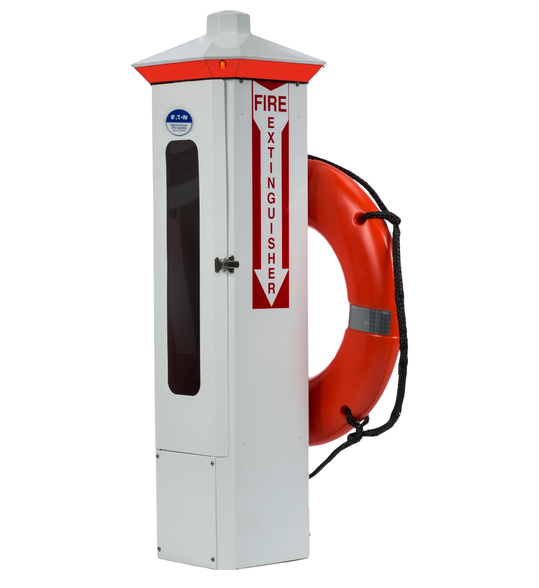 Firehouse Pedestal (Stainless Steel), 20 lb Extinguisher-1