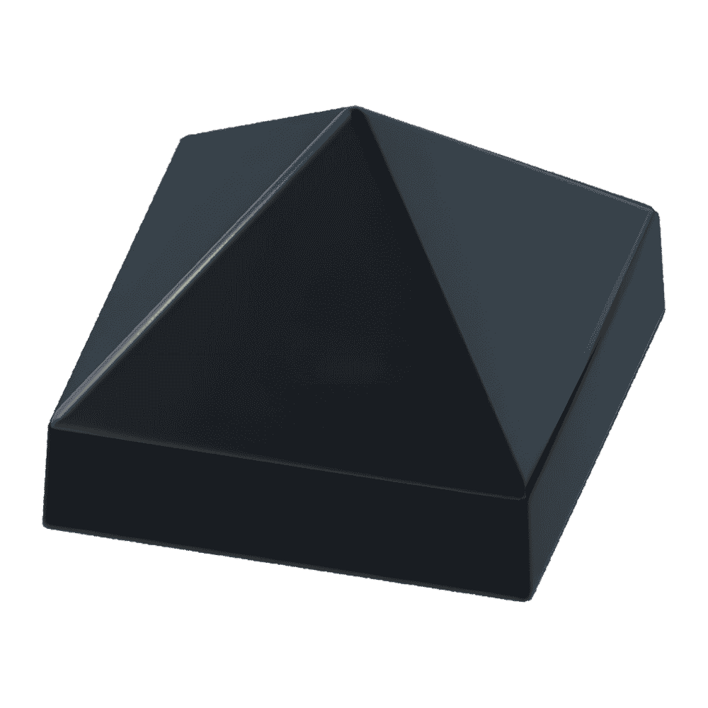 6" x 6" Black, Cone, Square, Piling Cap-1