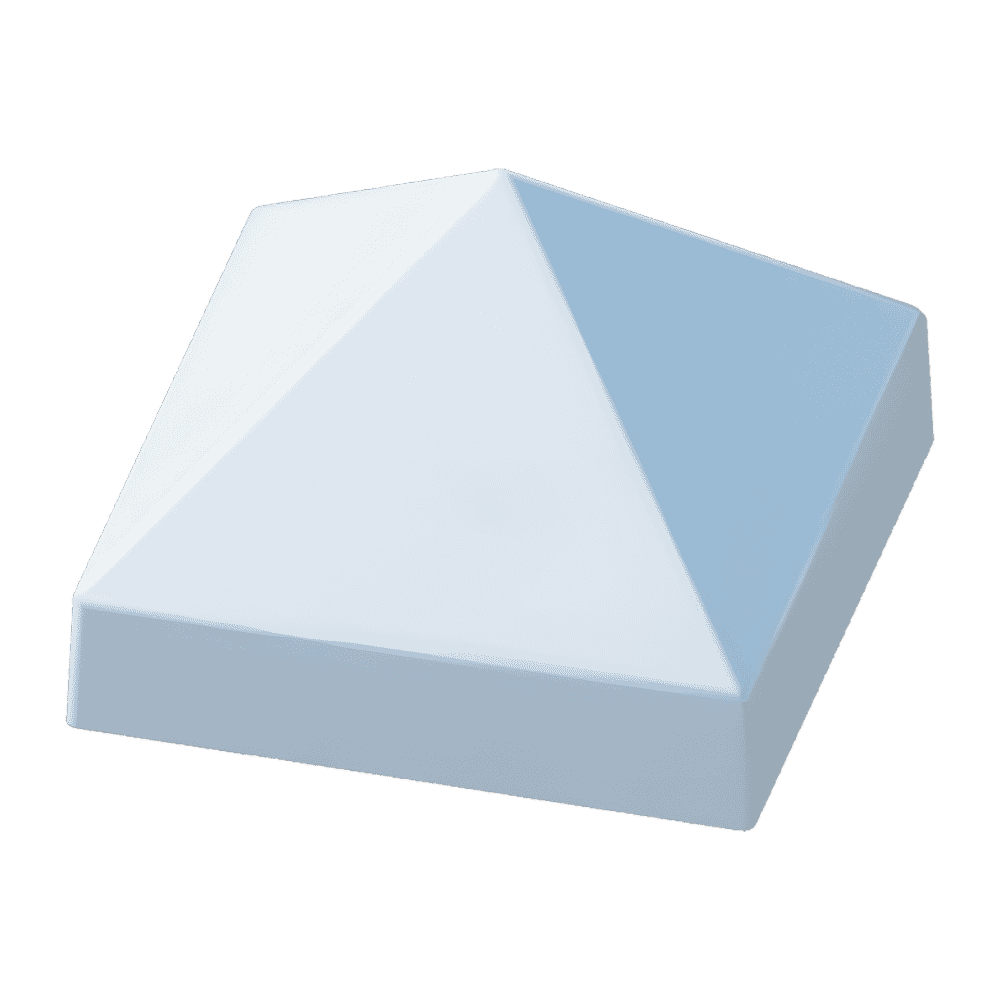 3-1/2" x 5-1/2" White, Cone, Square, Piling Cap-1