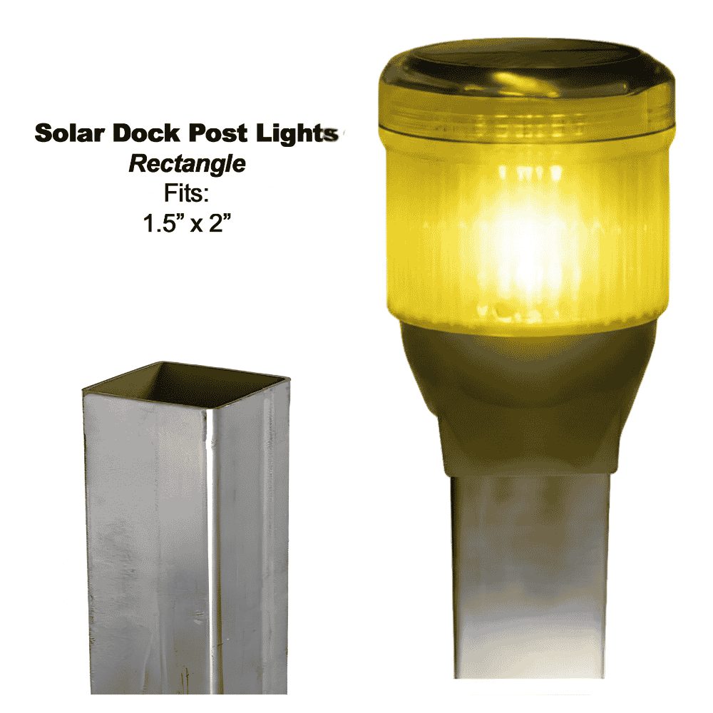 Solar Dock Lites (2 Pack) – Rectangle – Yellow LED