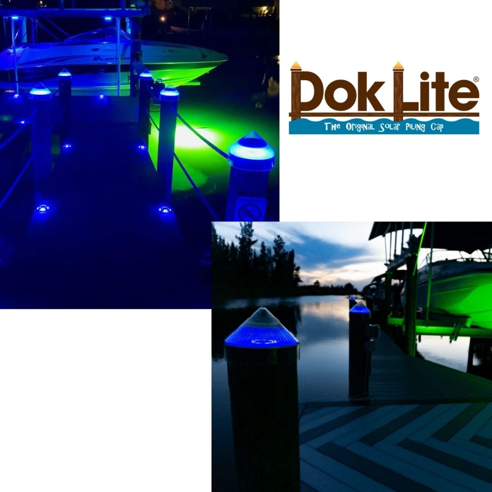DokLite® 8″ Solar Piling Cap Light, Blue-1