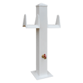 36" Double Water Stanchion, White Finish