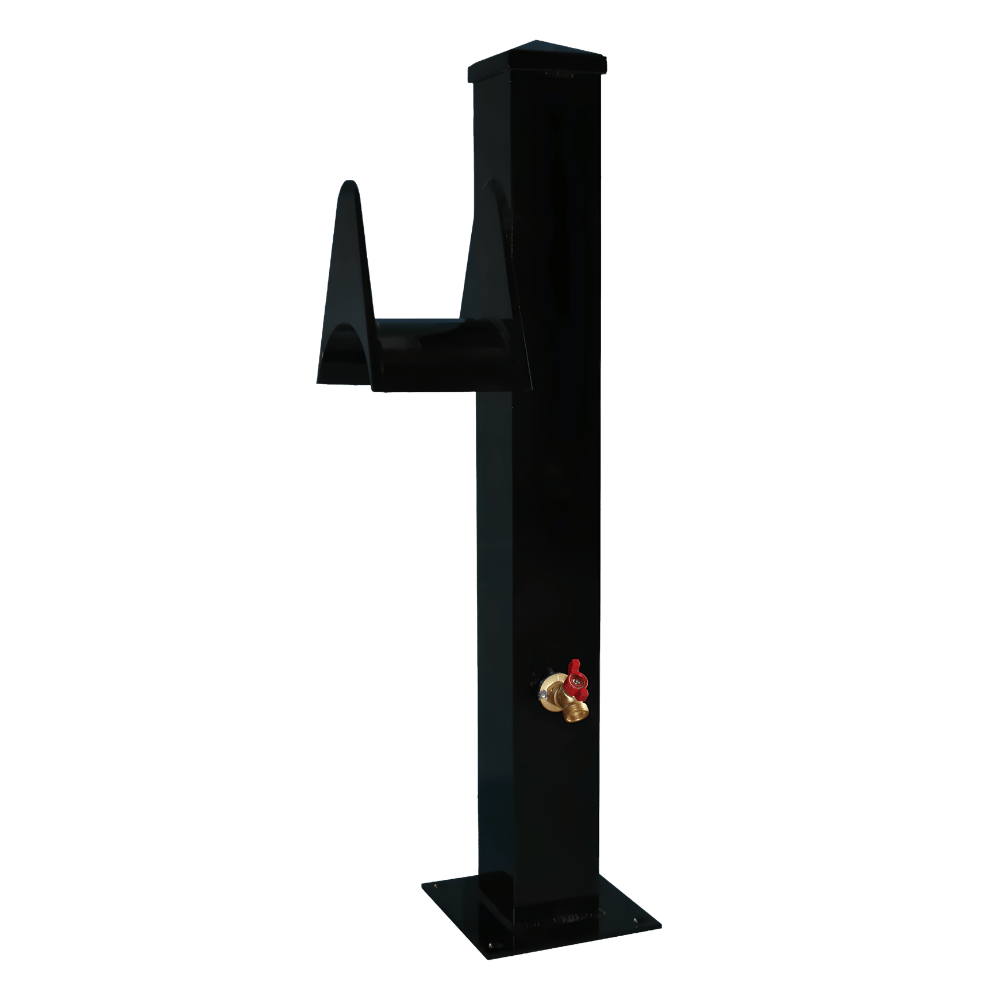 36" Single Water Stanchion, Black Finish-1