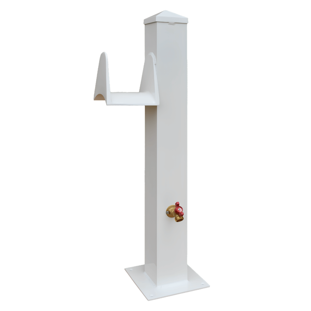 36″ Single Dock Water Stanchion, White Finish-1