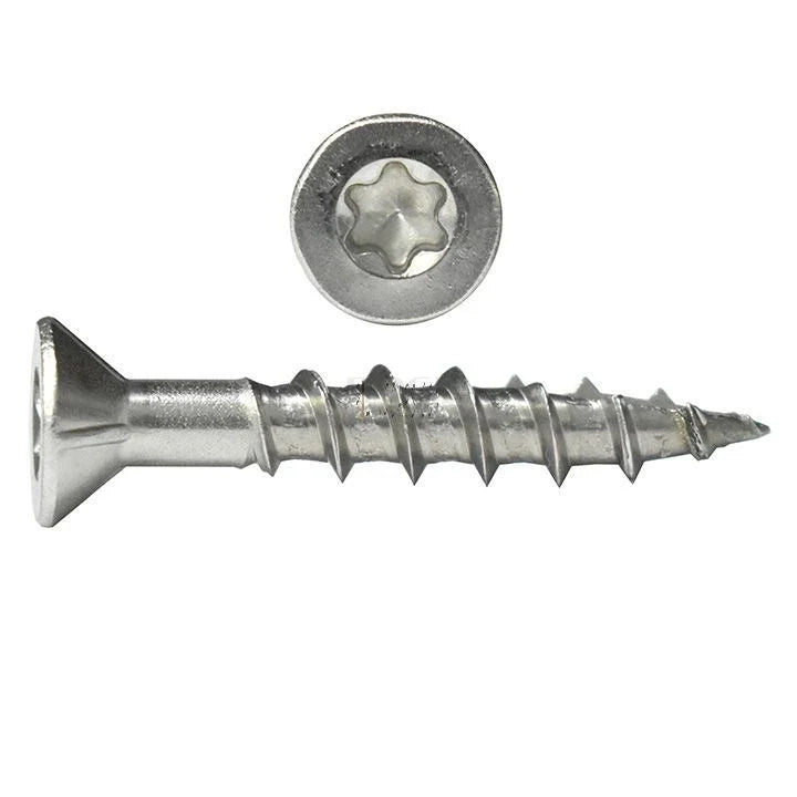 #10 x 1-1/4" Wood Screws, 305 Stainless, T25 Torx Drive (50 pieces)-1
