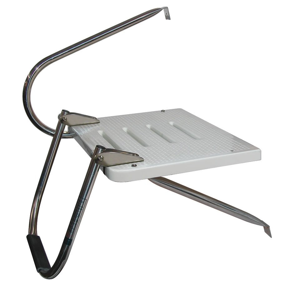Single Step Stainless Steel O-B Transom Platform Ladder