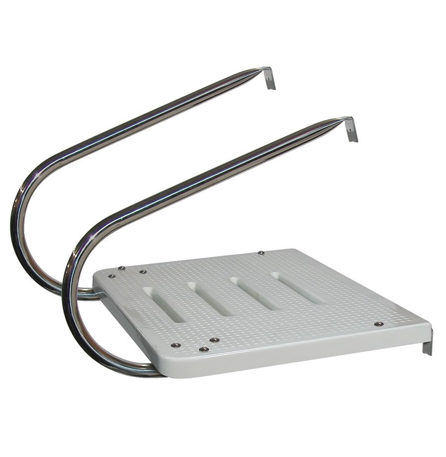 Stainless Steel I-O Transom Platform with Two Grab Arms | DockGear.com