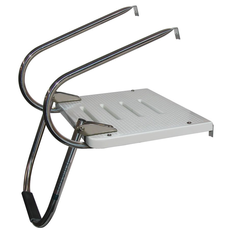 Single Step Stainless Steel I-O Transom Platform Ladder-1