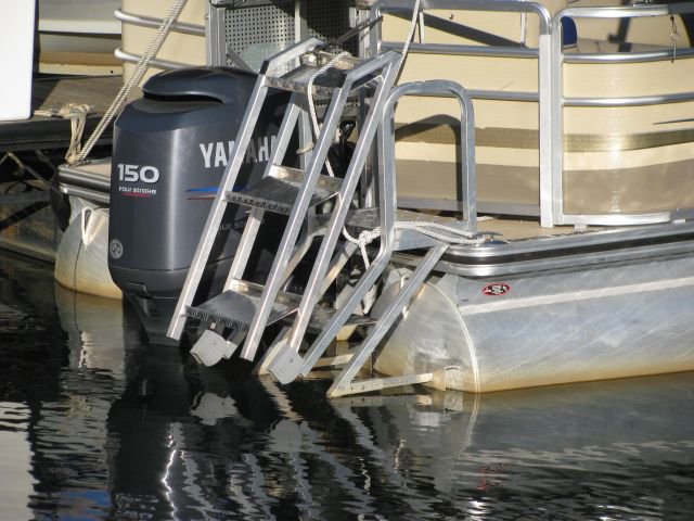 Aqua-Stairs Heavy Duty Rear Mount Pontoon Ladder-1