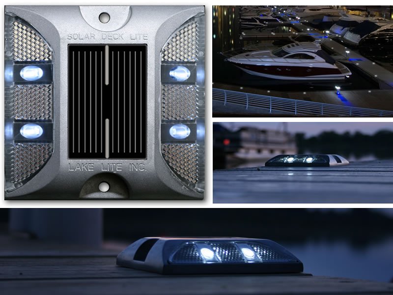 Marine Solar Dock Light – Aluminum, White LEDs