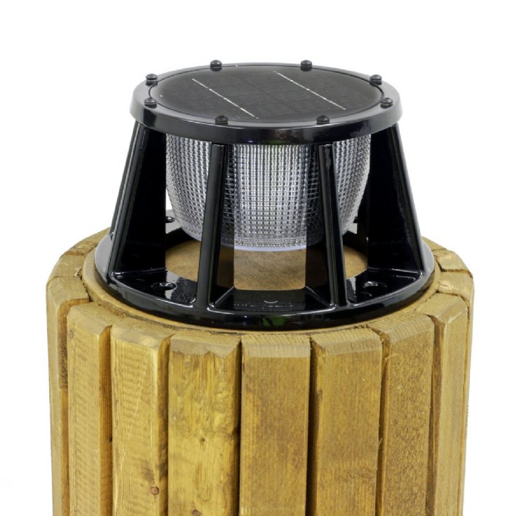 8" Solar Piling Light - White Finish with Multicolor (White, Amber, or Blue) LEDs-2