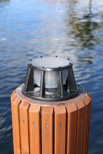 8" Solar Piling Light - White Finish with Multicolor (White, Amber, or Blue) LEDs-5